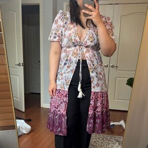 No Boundaries Floral and Purple Women's Swim Coverup